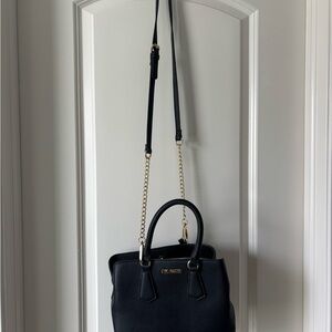 Steve Madden Black Satchel with Gold Chain